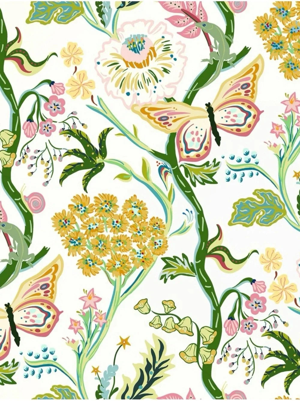 NWT Floral Botanical Curtain Panels in White, Pink & Green 52” x 84”